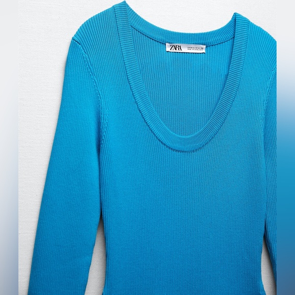 ZARA Long Rib Knit Dress - Picture 5 of 8